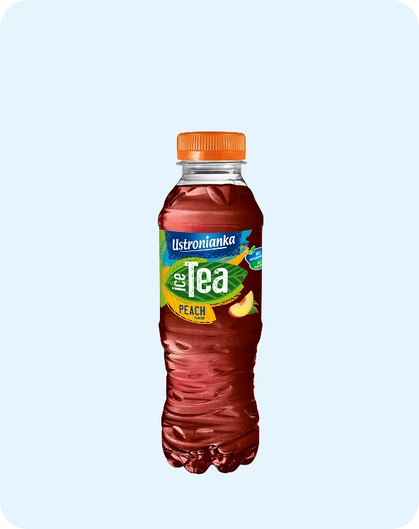 Ice tea black with peach flavour non-carbonated